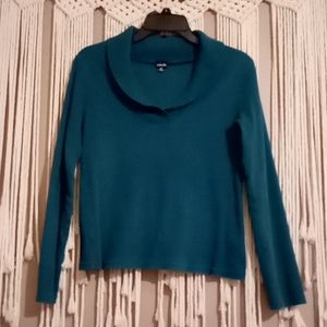 Rafaella Women's V-Neck Pullover Sweater Dark Green Size Medium